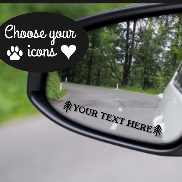 2x Personalized car side mirror decal - Picture 1 of 2